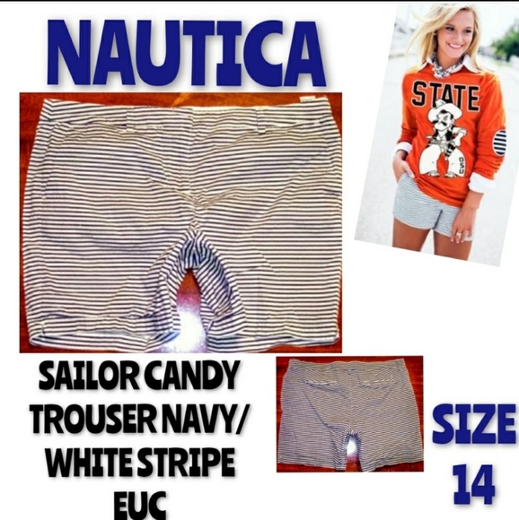Nautica Pants - Nautica Bermuda Shorts Size 14 Stripe Stretch EUC